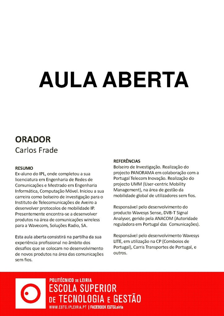 2018_01_9 Aula-Aberta-TeSP-RSI-Carlos_Frade Copy